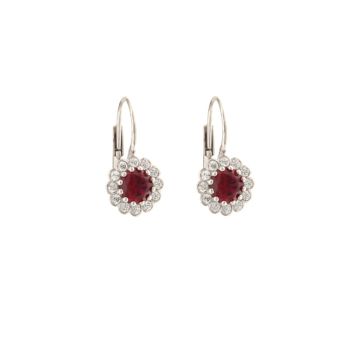 Red gem solitaire earring