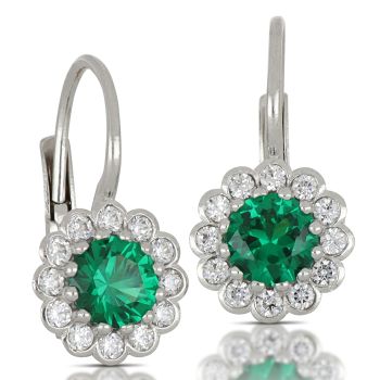 Green gem solitaire earring