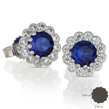 Blue gem solitaire earring