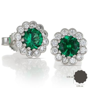 Green gem solitaire earring