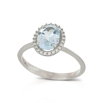 Anello con pietra azzurra