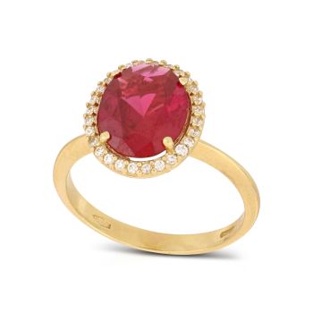 Anello con pietra rossa