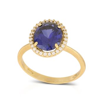 Anello con pietra blue
