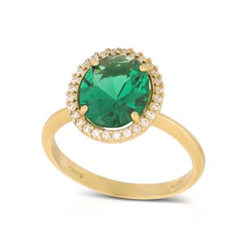Anello con pietra verde