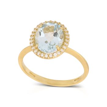 Anello con pietra azzurra
