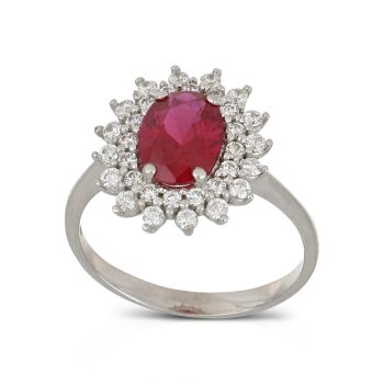 Anello con pietra rossa
