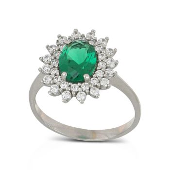 Anello con pietra verde