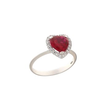 Anello solitario pietra rossa