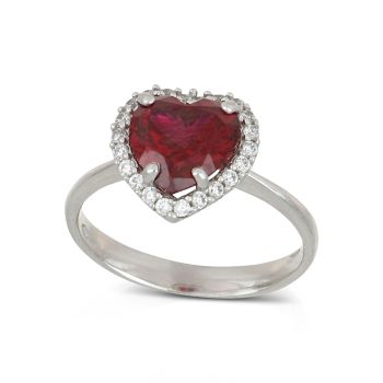 Anello solitario pietra rossa
