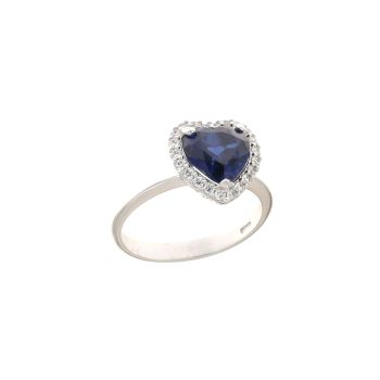 Anello solitario pietra blue