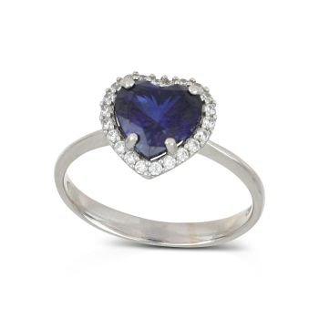 Anello solitario pietra blue