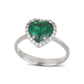 Anello solitario pietra verde