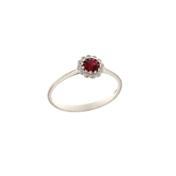 Anello solitario pietra rossa