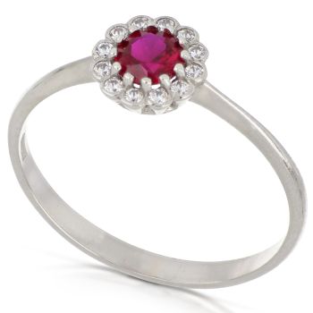 Red gem Solitaire ring