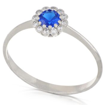Blue gem Solitaire ring