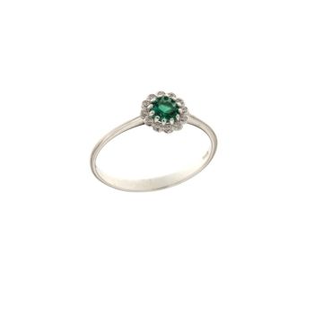 Anello solitario pietra verde