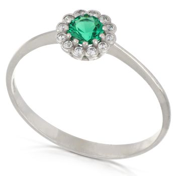 Green gem Solitaire ring