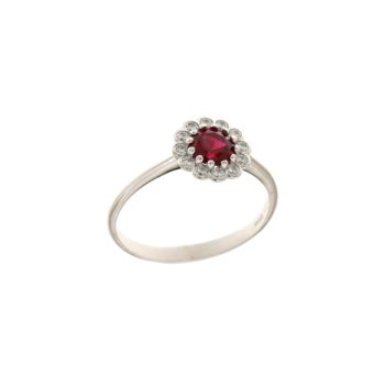 Anello solitario pietra rossa