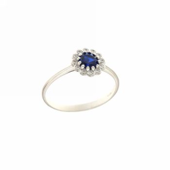 Anello solitario pietra blue