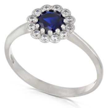 Blue gem Solitaire ring