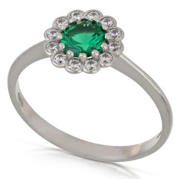 Green gem Solitaire ring