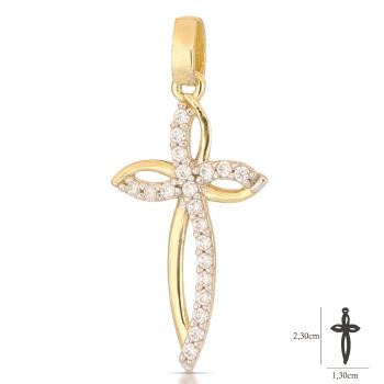 Croce bicolore con zirconi