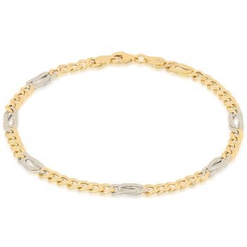 Bracciale bicolore maglie alternate
