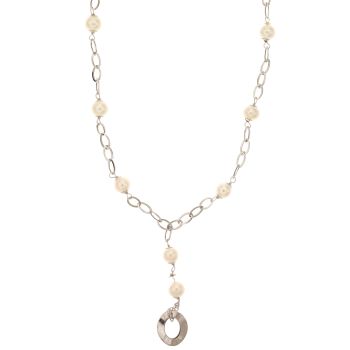 Y-shaped pearl necklace