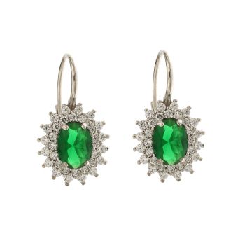 Orecchini con pietra verde