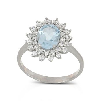 Anello con pietra azzurra