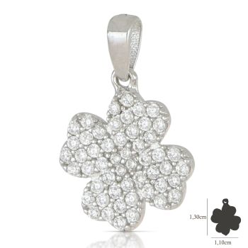 Pendente quadrifoglio bianco