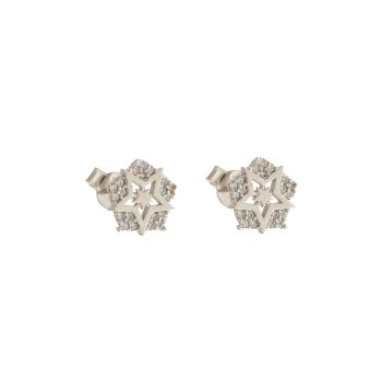 Pentagon zircon earrings