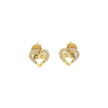 Heart zircon earrings