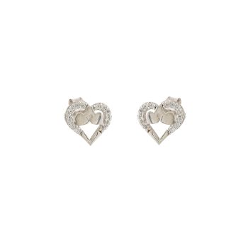 Heart zircon earrings