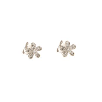 flower zircon earrings