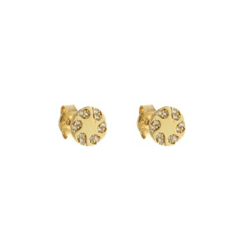 Round zircon earrings