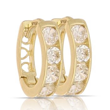 Cerchi con zirconi in oro giallo 2mis