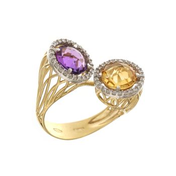 Colored gem ring