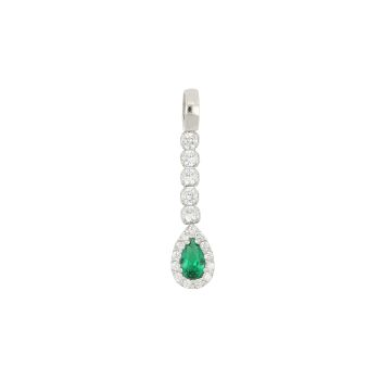 Green gem drop shaped pendant