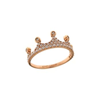Crown shaped zircon ring