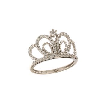 Crown shaped zircon ring