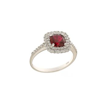 Anello con pietra rossa