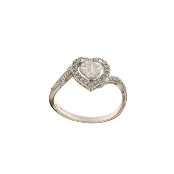 Solitaire heart ring