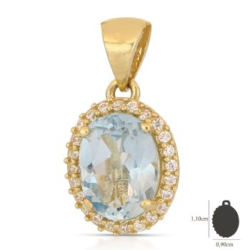 Pendente con pietra azzurra