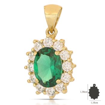 Pendente con pietra verde