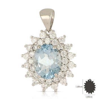 Pendente con pietra azzurra