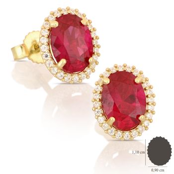 Orecchini con pietra rossa