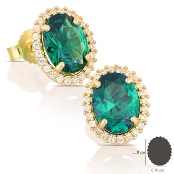 Orecchini con pietra verde