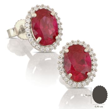 Orecchini con pietra rossa