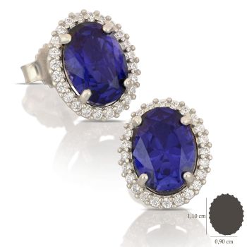 Orecchini con pietra blue